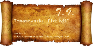 Tomasovszky Ildikó névjegykártya