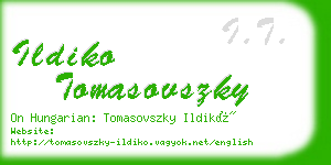 ildiko tomasovszky business card